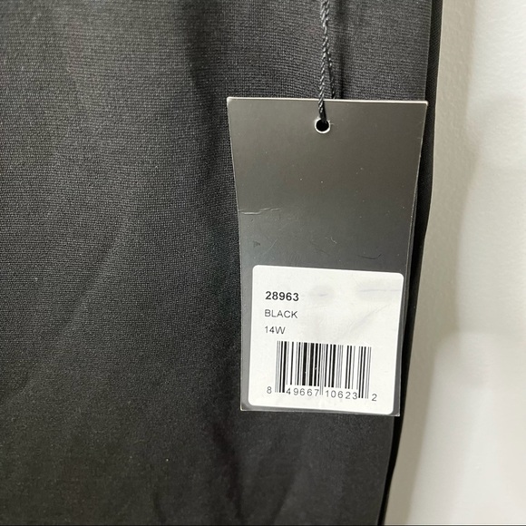 La Femme Off The Shoulder Jersey Fit & Flare Gown Prom Dress Size 14W Black - Picture 9 of 12